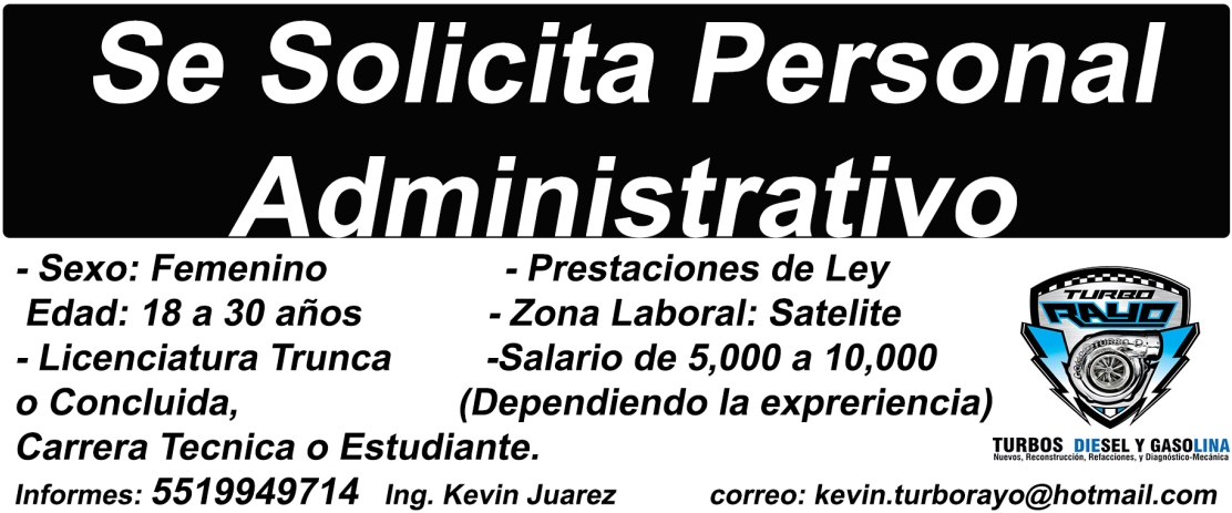 Se Solicita Personal Administrativo Tel 5519949714 Periodico Ecos