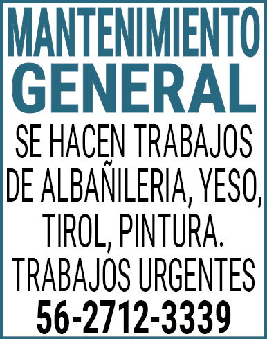 MANTENIMIENTO,GENERALSE,HACEN,TRABAJOS,DE,ALBAÑILERIA,YESO,TIROL,PINTURA.TRABAJOS,URGENTES56-2712-3339