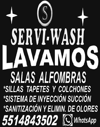 SERVI-WASH LAVAMOS,SALAS,ALFOMBRAS55-1484-3502