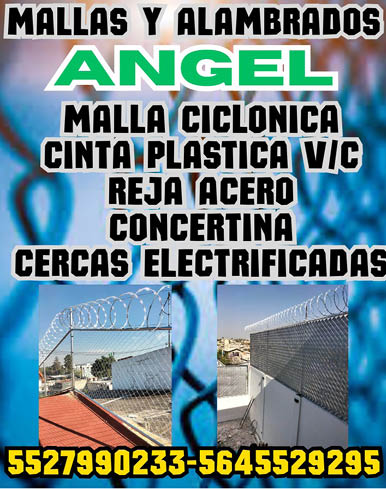 MALLAS,Y,ALAMBRADOS,,,,ANGELMALLA,CICLONICA,CINTA,PLASTICA,V/C,REJA,ACERO,CONCERTINA,CERCAS,ELECTRIFICADAS55-2799-0233,/,56-4552-9295
