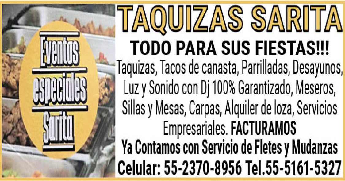 TAQUIZAS SARITA Todo para sus fiestas!!!Taquizas Tacos de…