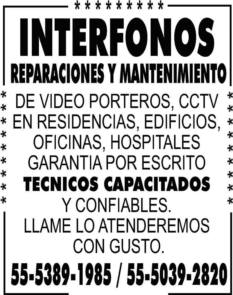 Interfonos 55-5389-1985 / 55-5039-2820