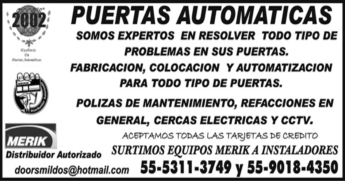 Puertas automaticas doorsmildos55-5311-3749 / 55-9018-4350