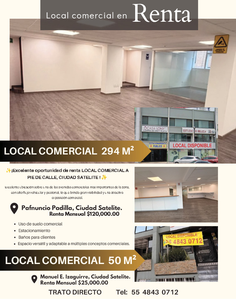 Local comercial en renta¡excelente oportunidad a pie de calle…