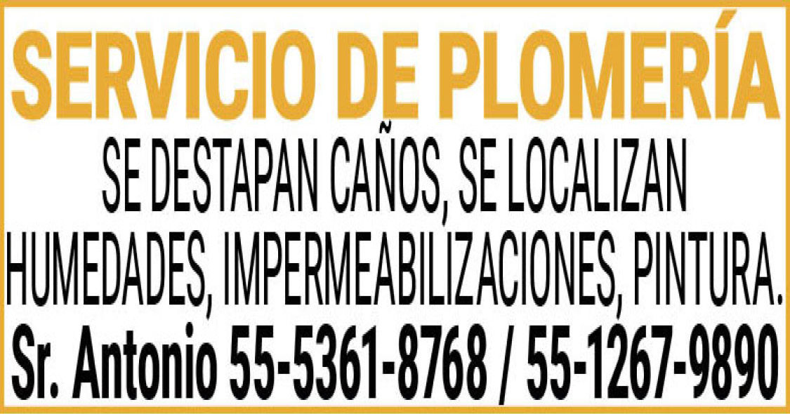 Servicio de plomeriase destapan caños se localizan humedades…