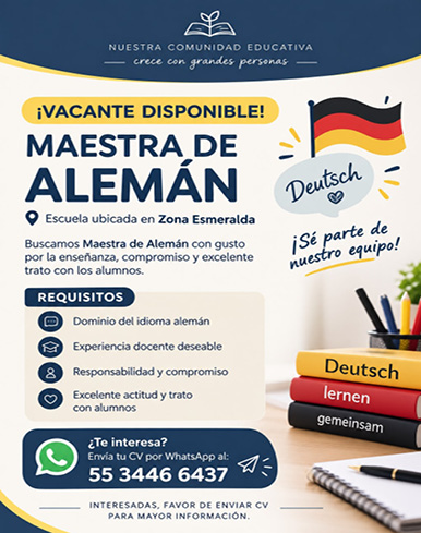 ¡vacante disponible!maestra de aleman 55-3446-6437