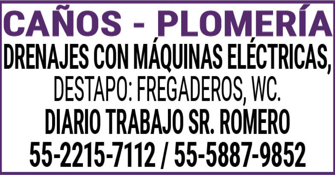 Caños - plomeriadrenajes con maquinas electricas destapo…